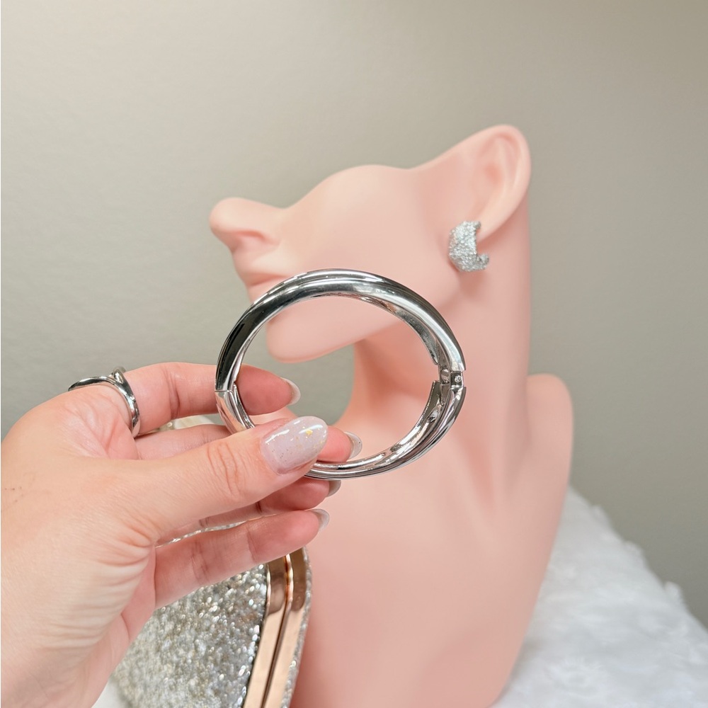 Silver Statement Cuff Bracelet - image 3